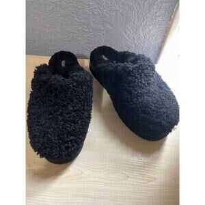 UGG Slippers W Maxi Curly Platform Black Sz 11